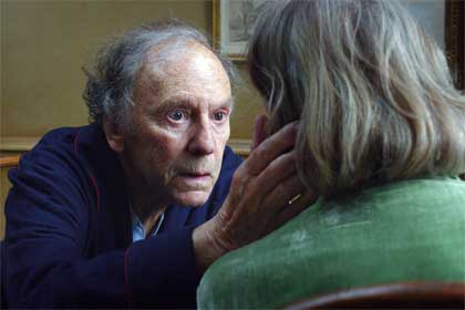 Jean-Louis Trintignant as Georges, Emmanuelle Riva as Anne in 'Amour'