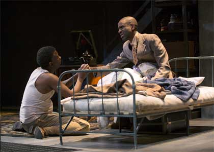 Teagle F. Bougere as Invisible Man, Brian D. Coats in 'Invisible Man,' Huntington Theatre Company