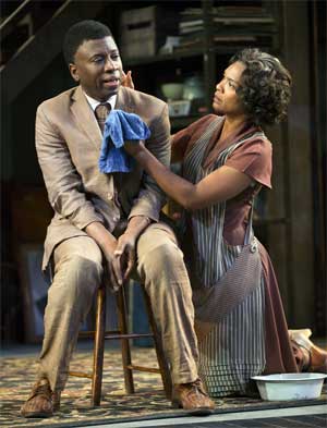 Teagle F. Bougere as Invisible Man and Deidra LaWan Starnes in Invisible Man  Photo T. Charles Erickson