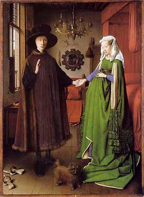 Jan van Eyck, The Arnolfini Portrait 1434 Courtesy National Gallery London