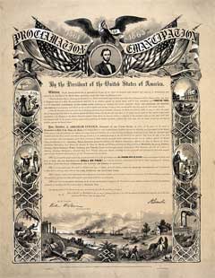 The Emancipation Proclamation, issued January 1, 1863