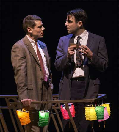 Brian J. Smith as Jim, the Gentleman Caller and Zachary Quinto as Tom in 'The Glass Menagerie'