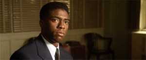 Chadwick Boseman as Jackie Robinson in '42'