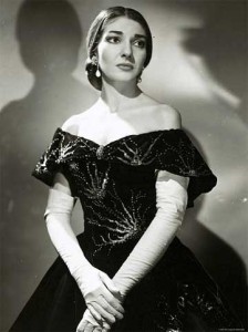 Maria Callas as Violetta in Verdi's 'La Traviata' in 1958