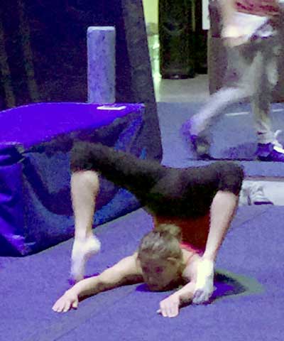 'Varekai' acrobat in rehearsal