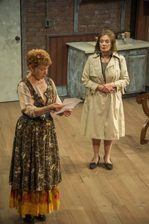 Lindsay Crouse as Lettice Douffet, Marya Lowry as Charlotte Schoen in 'Lettice and Lovage'
