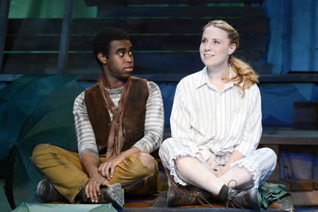 Marc Pierre as Peter, Erica Spyres as Molly in 'Peter and the Starcatcher'