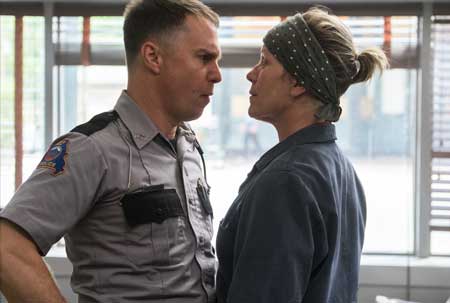 Sam Rockwell as Dixon, Frances McDormand as Mildred in 'Three Billboards Outside of Ebbing Missouri'