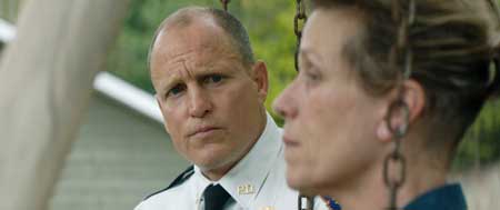 Woody Harrelson as Willoughby, Frances McDormand as Mildred in 'Three Billboards Outside of Ebbing Missouri'