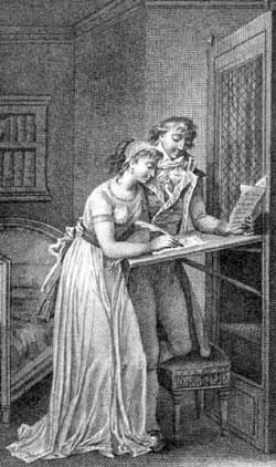 Jean-Honoré Fragonard, 'Valmont dictant une lettre à Cécile pour Danceny (Valmont Dictates a Letter To Cécile for Danceny' (1796)