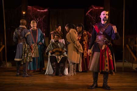Nael Nacer as Macbeth, and Ensemble in 'Macbeth'