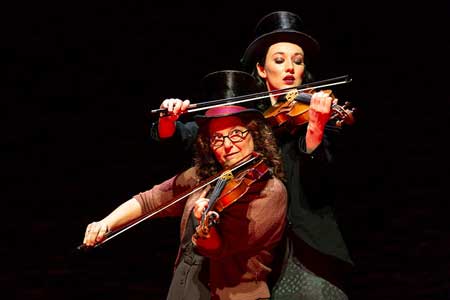 Violinists Lisa Gutkin and Elizabeth A. Davis in 'Indecent'