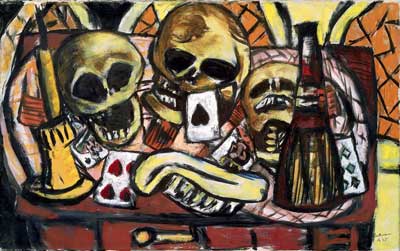 'Still Life With Three Skulls' (1945) by Max Beckmann