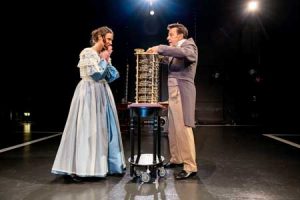 Mishy Jacobson as Ada Byron Lovelace, Diego Arciniegas as Charles Babbage in 'Ada and the Engine'