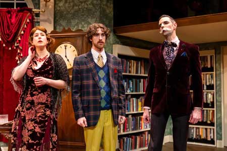 Gazdowicz Grimaldi Melendy in The Play That Goes Wrong Greater Boston Stage Company Maggie Hall Photography