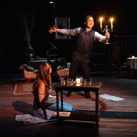 Liza Giangrande as Laura, Patrick O'Konis as Jim in 'The Glass Menagerie'