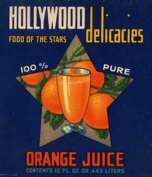 Hollywood Orange Fruit Label