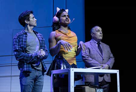 Matt Doyle as Jack Hawkins, Tomás Matos as Tobias Deschanel, Adam Heller in When Playwrights Kill